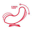 Reclínate hasta 120° para una relajación óptima.